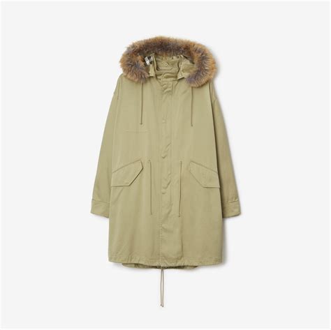 burberry fur trim parka sale|Burberry Long Faux Fur Trim Cotton Parka .